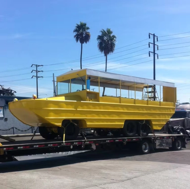 Transporting a duck boat.